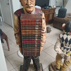 Vintage Style Home Art Sculpture with Multicolor Blocks